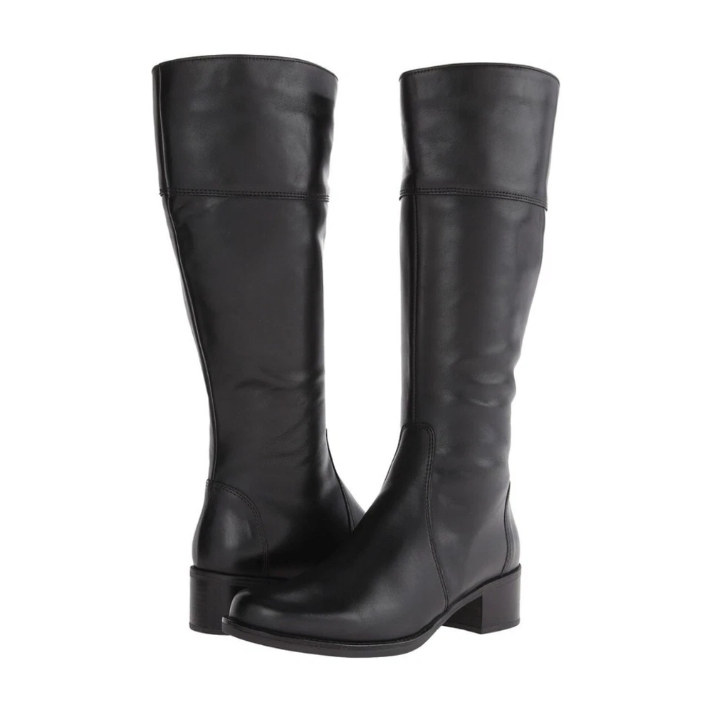 La CANADIENNE Black Leather Passion Block Heel Boots